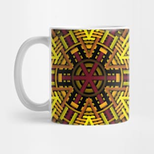 Weave Mandala Red Green and Yellow Mug